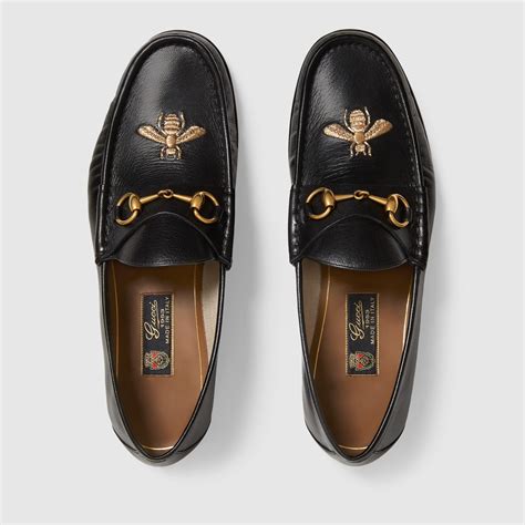 gucci bee loafers fur|More.